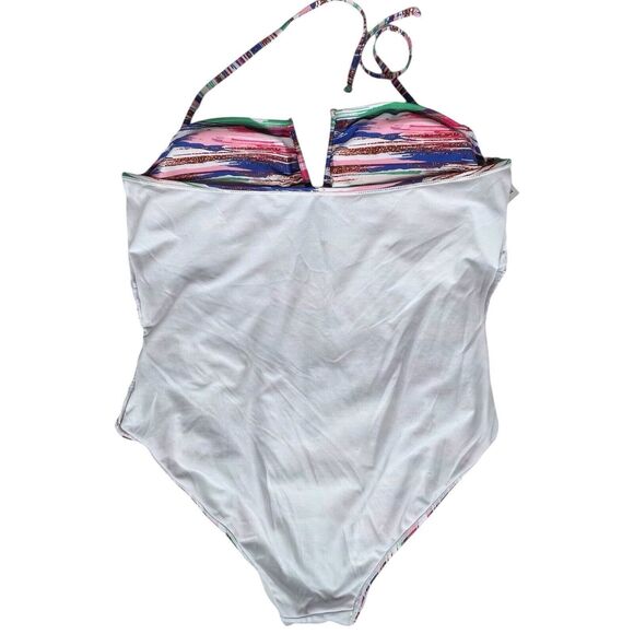 CATHERINE MALANDRINO One-Piece Swimsuit Plus Size 2X V-Neck Convertible Strap - Picture 10 of 12